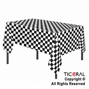 MANTEL PAPEL ALUMINIO RECTANGULAR CUADRADITOS BLANCO Y NEGRO 1.83 x 1.37